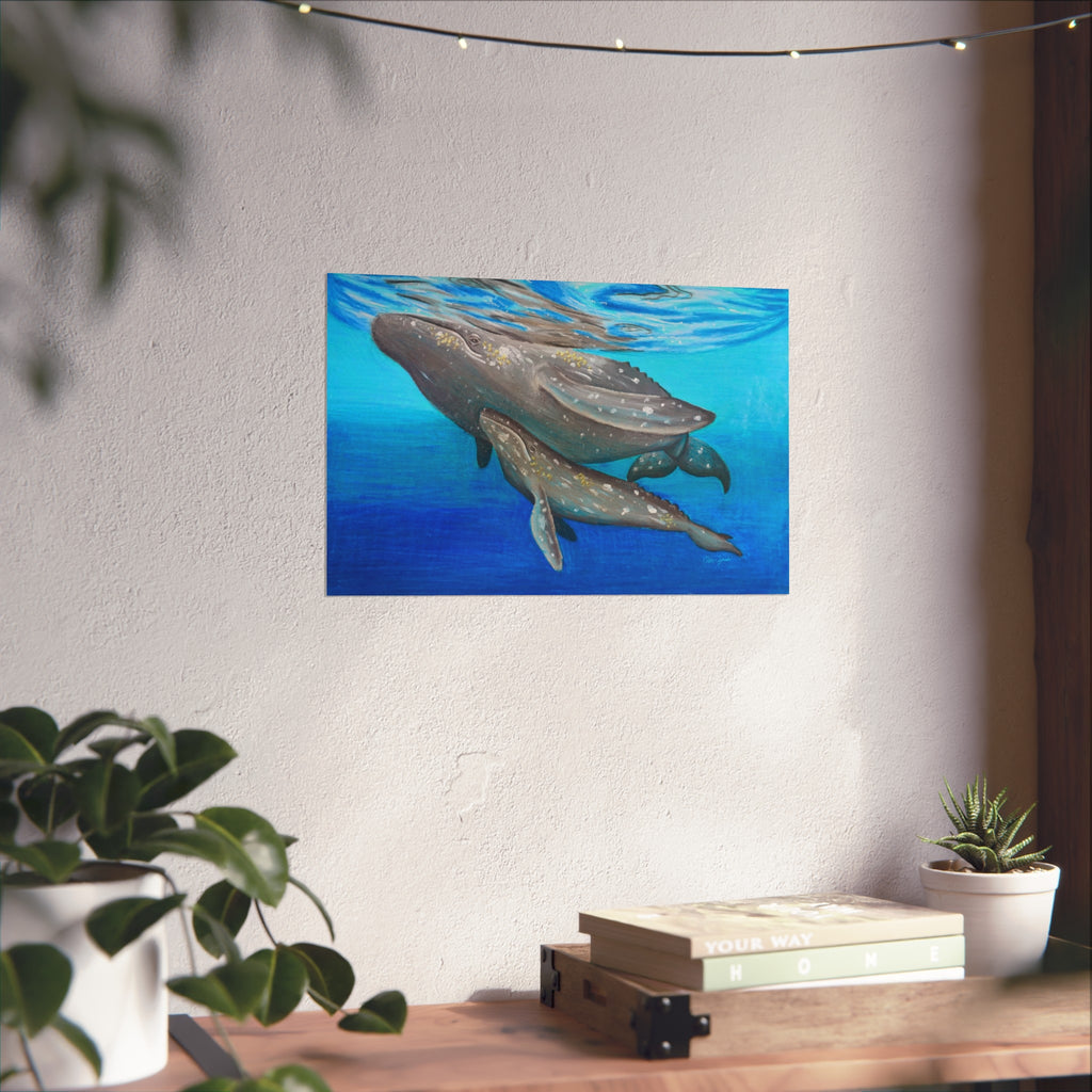 Wildlife Collection Gray Whale & Calf—Fine Art Print