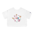 Pastel Ocean Painterly Cropped T-Shirt — Pearls, Fish & Seashells