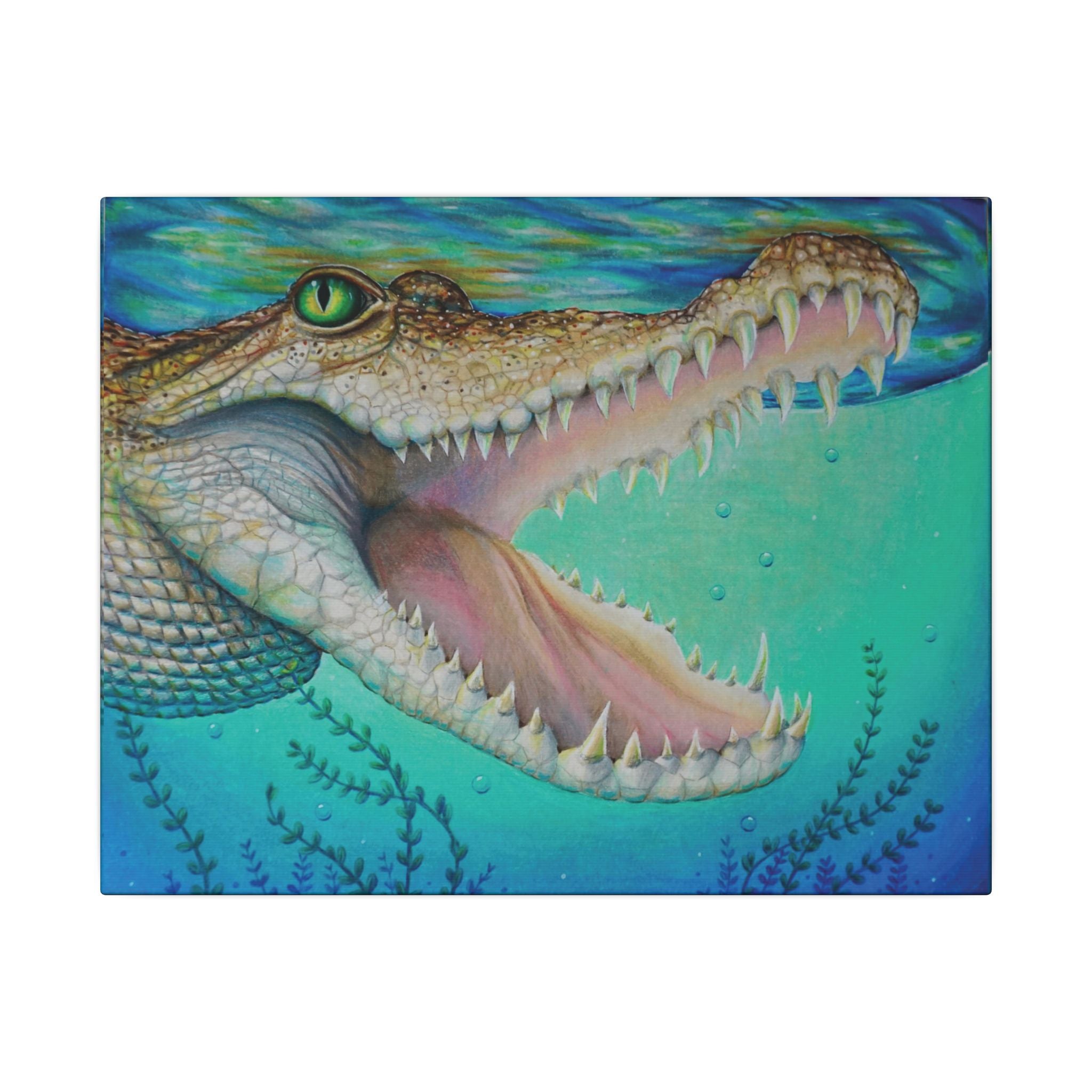 Wildlife Collection Crocodile—Matte Canvas Art Print Stretched 0.75"