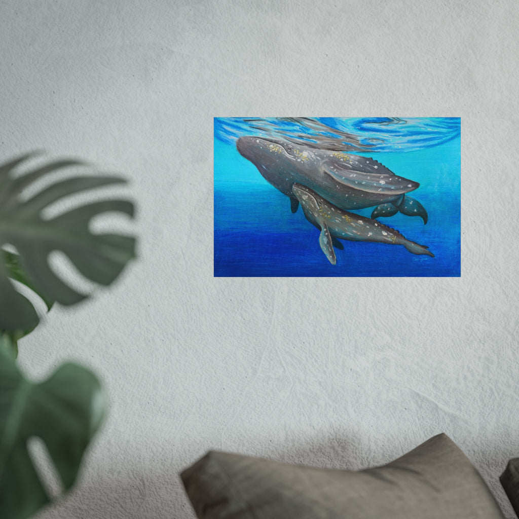 Wildlife Collection Gray Whale & Calf—Fine Art Print