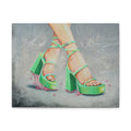 Green Bubblegum Heels—Matte Art Print Canvas Stretched 1.25"
